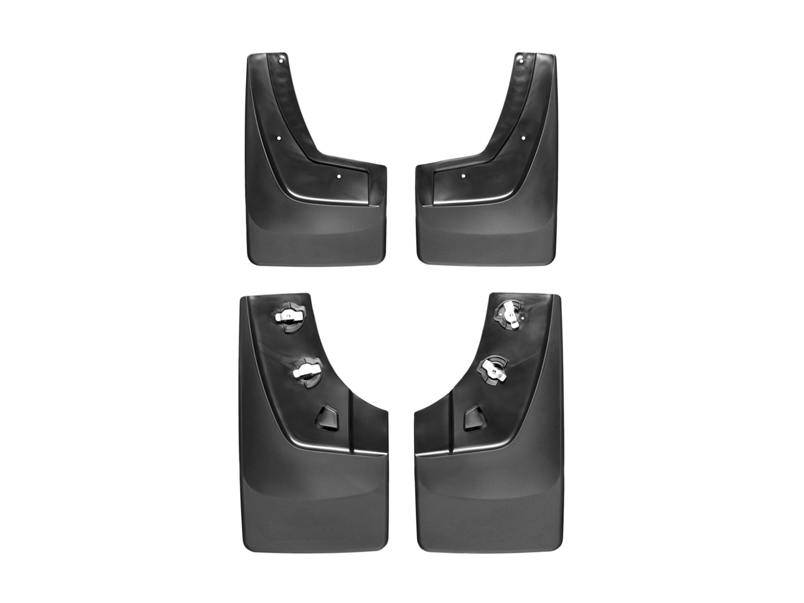 WeatherTech Custom No Drill Splash Guard MudFlaps compatible with GMC Sierra 1500, Sierra 1500 Limited, Sierra 2500HD/3500HD, Front & Rear Set - Black