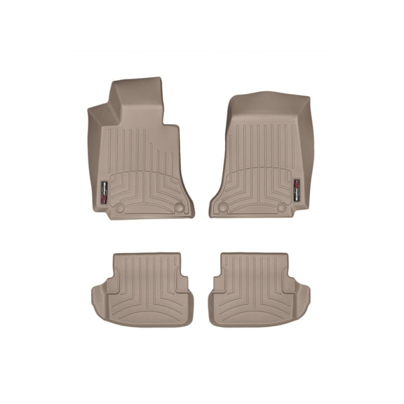 WeatherTech Custom Fit FloorLiners compatible with Mercedes C-Class, AMG C 43, AMG C 43 Coupe, AMG C 63 S Coupe, C-Class Coupe, AMG C 63 - 1st & 2nd Row (2-pc. Rear Liner), Tan