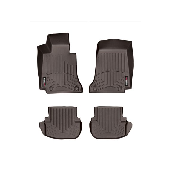 WeatherTech Custom Fit FloorLiners compatible with Mercedes AMG C 43, AMG C 63 S, AMG C 63 Cabriolet, C-Class Cabriolet, C-Class, AMG C 63 - 1st & 2nd Row (2-pc. Rear Liner), Cocoa
