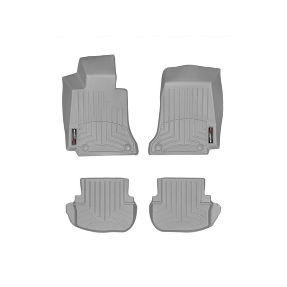WeatherTech Custom Fit FloorLiners compatible with Mercedes C-Class, AMG C 63 S Cabriolet, C-Class Cabriolet, AMG C 63 Cabriolet, AMG C 43 Cabriolet, AMG C 43 - 1st & 2nd Row (2-pc. Rear Liner), Grey