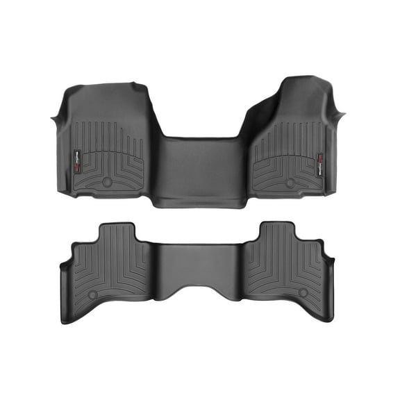 WeatherTech Custom Fit FloorLiners compatible with Ram Truck 1500 Classic, Ram 1500 Classic, Ram Truck 1500, Ram 1500 - 1st Row Over-The-Hump & 2nd Row, Black