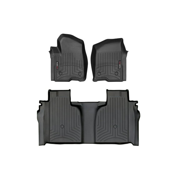 WeatherTech Custom Fit FloorLiners compatible with Silverado 1500, Silverado 2500HD/3500HD, Silverado 1500 LTD, Sierra 2500HD/3500HD, Sierra 1500 Limited, Sierra 1500 - 1st & 2nd Row, Black
