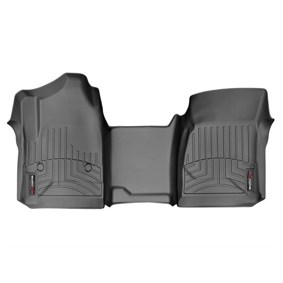 WeatherTech Custom Fit FloorLiners compatible with Silverado 2500HD/3500HD, Sierra 2500HD/3500HD, Sierra 1500, Silverado 1500 - 1st Row - Over The Hump, Black