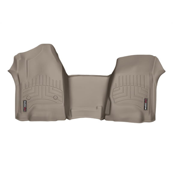 WeatherTech Custom Fit FloorLiners compatible with Silverado 2500HD/3500HD, Suburban, Sierra 2500HD/3500HD - 1st Row - Over The Hump, Tan