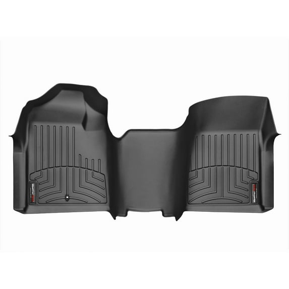 WeatherTech Custom Fit FloorLiners compatible with Sierra 1500, Silverado 1500, Silverado, Sierra - 1st Row - Over The Hump, Black