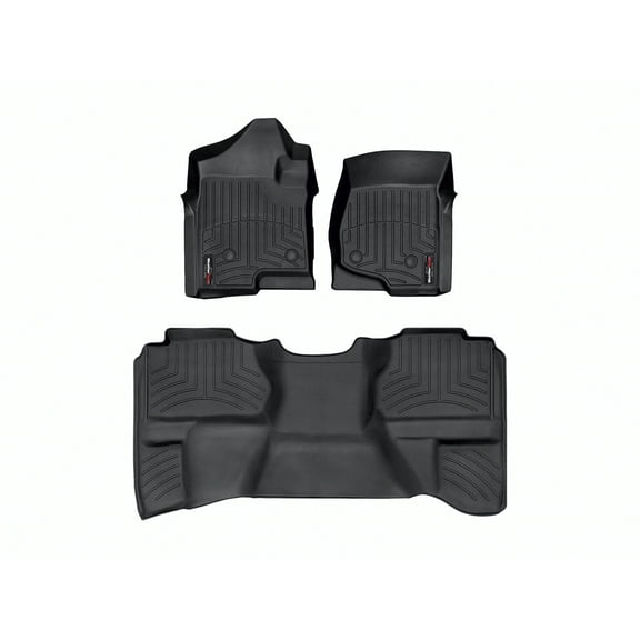 WeatherTech Custom Fit FloorLiners compatible with Silverado 1500, Sierra 2500HD/3500HD, Silverado, Silverado 2500HD/3500HD, Sierra 1500 - 1st & 2nd Row, Black