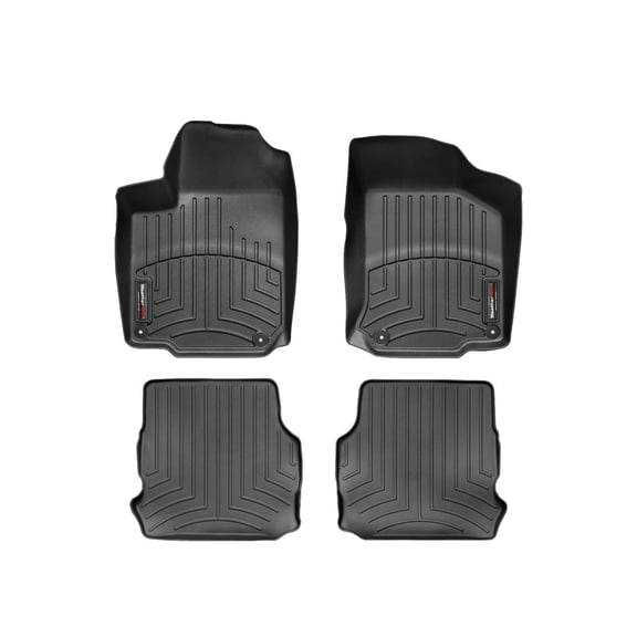 WeatherTech Custom Fit FloorLiners compatible with 1998-2010 VW New Beetle - 1st & 2nd Row (2-pc. Rear Liner), Black