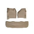 thumbnail image 1 of WeatherTech Custom Fit FloorLiners compatible with 1999-2007 Ford Super Duty - 1st & 2nd Row, Tan, 1 of 5