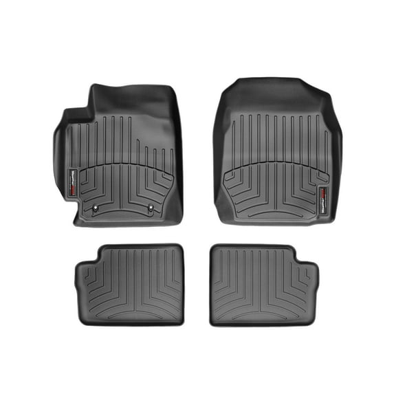 WeatherTech Custom Fit FloorLiners compatible with 2003-2008 Toyota Corolla - 1st & 2nd Row (2-pc. Rear Liner), Black