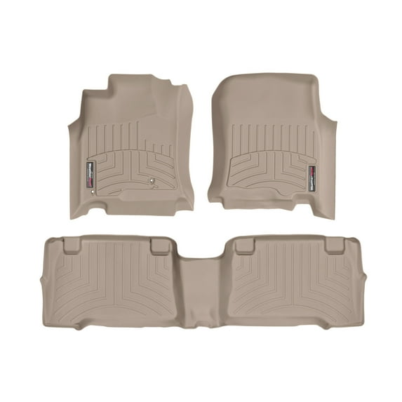 WeatherTech Custom Fit FloorLiners compatible with 2003-2009 Toyota 4Runner - 1st & 2nd Row, Tan