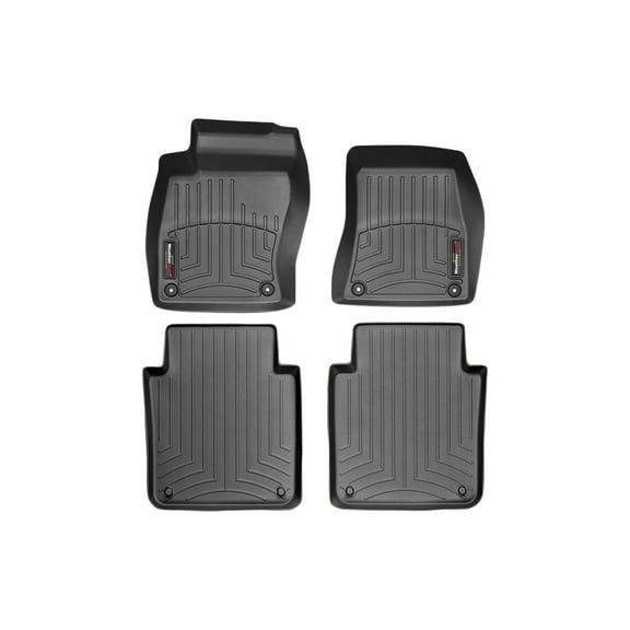 WeatherTech Custom Fit FloorLiners compatible with 2004-2010 Audi A8L - 1st & 2nd Row (2-pc. Rear Liner), Black