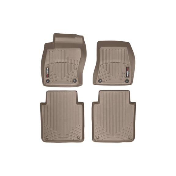 WeatherTech Custom Fit FloorLiners compatible with 2004-2010 Audi A8L - 1st & 2nd Row (2-pc. Rear Liner), Tan