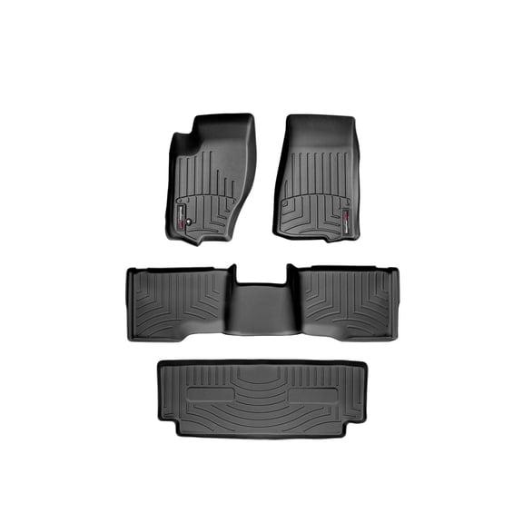 WeatherTech Custom Fit FloorLiners compatible with 2006-2010 Jeep Commander - Complete Set (1st, 2nd, & 3rd Row), Black