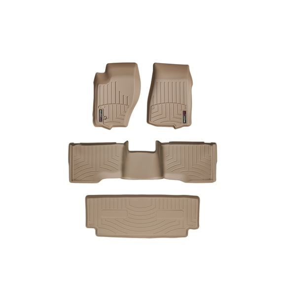 WeatherTech Custom Fit FloorLiners compatible with 2006-2010 Jeep Commander - Complete Set (1st, 2nd, & 3rd Row), Tan