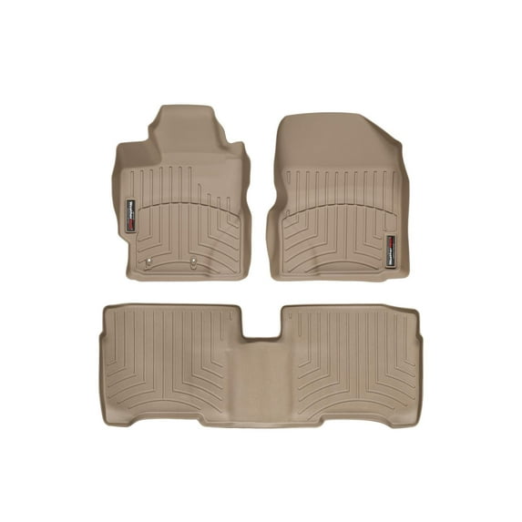WeatherTech Custom Fit FloorLiners compatible with 2007-2011 Toyota Yaris - 1st & 2nd Row, Tan