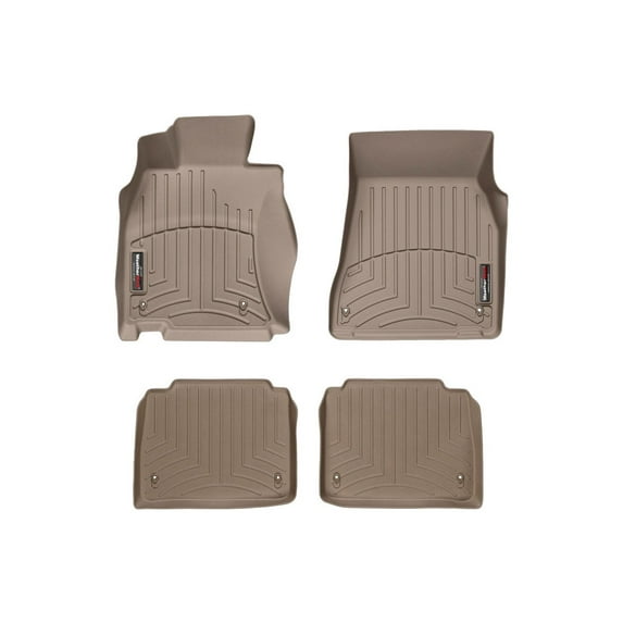 WeatherTech Custom Fit FloorLiners compatible with 2008-2012 Lexus LS - 1st & 2nd Row (2-pc. Rear Liner), Tan