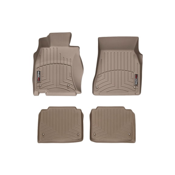 WeatherTech Custom Fit FloorLiners compatible with 2008-2012 Lexus LS - 1st & 2nd Row (2-pc. Rear Liner), Tan