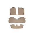 thumbnail image 1 of WeatherTech Custom Fit FloorLiners compatible with 2008-2013 Toyota Highlander - Complete Set (1st, 2nd, & 3rd Row), Tan, 1 of 5