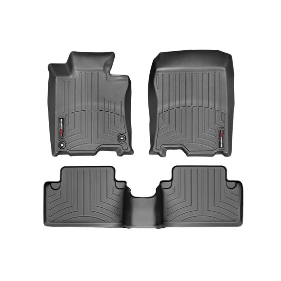 WeatherTech Custom Fit FloorLiners compatible with 2009-2014 Acura TSX - 1st & 2nd Row, Black