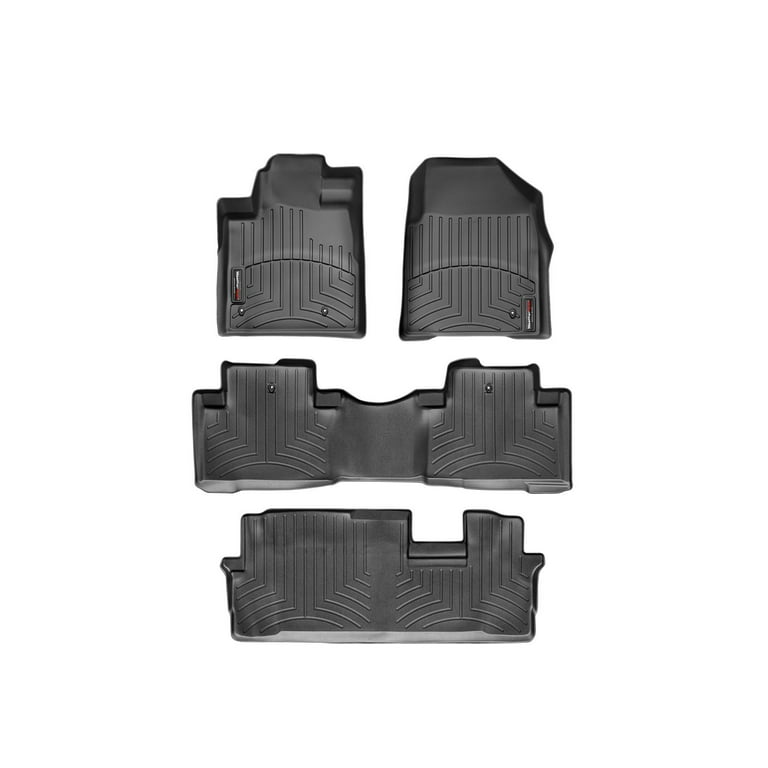 WeatherTech Custom Fit FloorLiners compatible with 2009 2015 Honda Pilot Complete Set 1st 2nd 3rd Row Black Walmart
