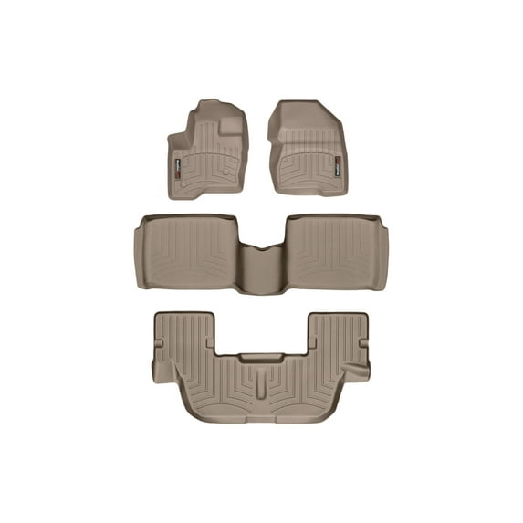 WeatherTech Custom Fit FloorLiners compatible with 2010-2010 Lincoln MKT - Complete Set (1st, 2nd, & 3rd Row), Tan