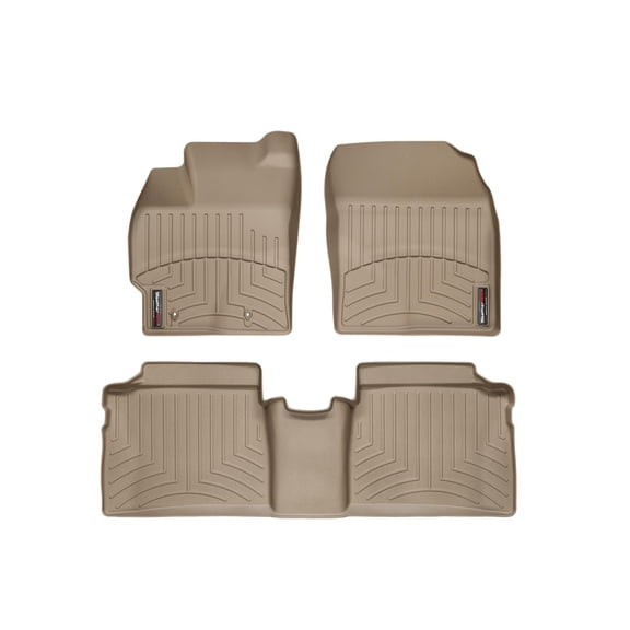 WeatherTech Custom Fit FloorLiners compatible with 2010-2011 Toyota Prius - 1st & 2nd Row, Tan
