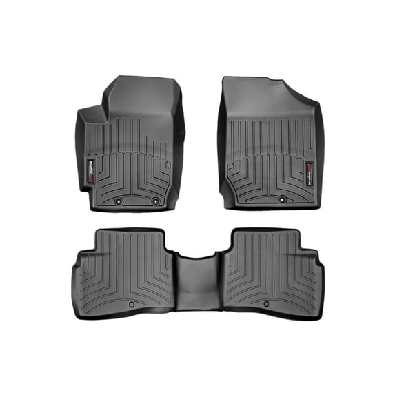 WeatherTech Custom Fit FloorLiners compatible with 2010-2013 Kia Forte - 1st & 2nd Row, Black