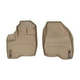 thumbnail image 1 of WeatherTech Custom Fit FloorLiners compatible with 2011-2014 Ford Explorer - 1st Row (Driver & Passenger), Tan, 1 of 5
