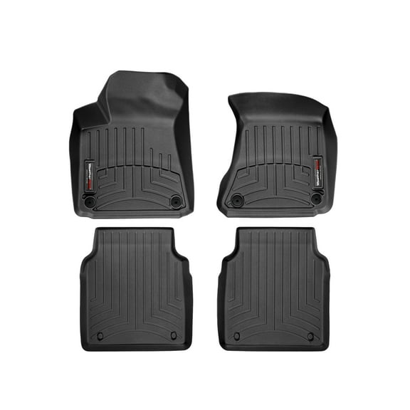 WeatherTech Custom Fit FloorLiners compatible with 2011-2018 Audi A8L - 1st & 2nd Row (2-pc. Rear Liner), Black