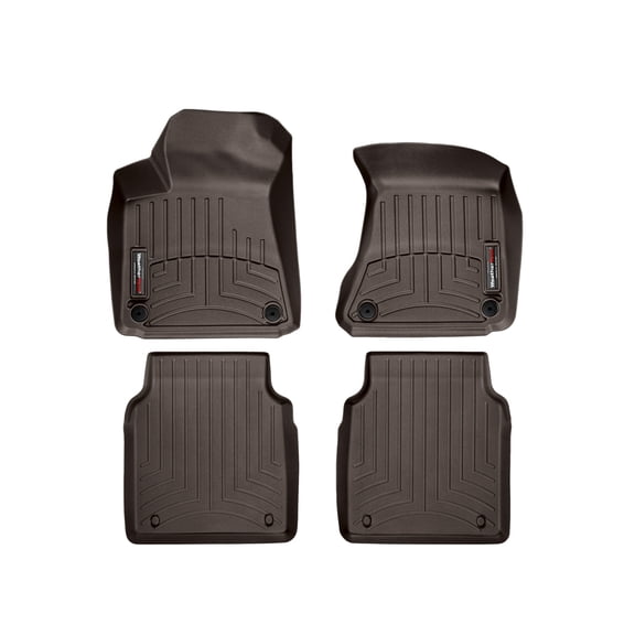 WeatherTech Custom Fit FloorLiners compatible with 2011-2018 Audi A8L - 1st & 2nd Row (2-pc. Rear Liner), Cocoa