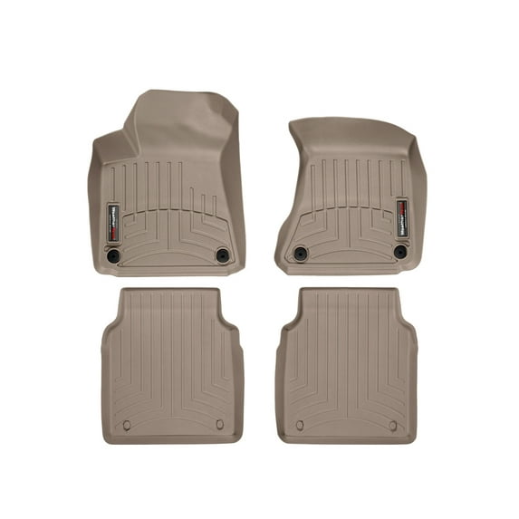 WeatherTech Custom Fit FloorLiners compatible with 2011-2018 Audi A8L - 1st & 2nd Row (2-pc. Rear Liner), Tan