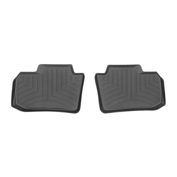 WeatherTech Custom Fit FloorLiners compatible with 2013-2017 Nissan Leaf - 2nd Row (2-Piece Liner), Black