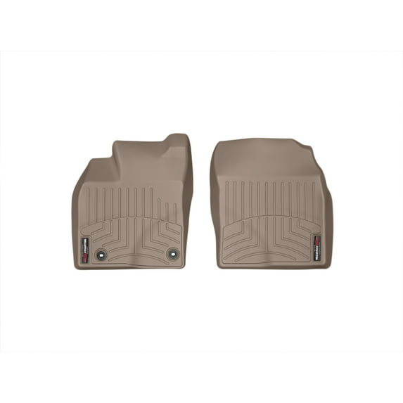 WeatherTech Custom Fit FloorLiners compatible with 2012-2015 Toyota Prius Plug-In Hybrid - 1st Row (Driver & Passenger), Tan