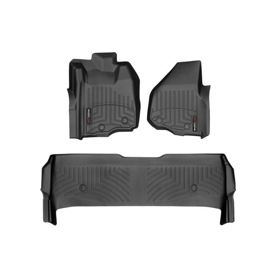 WeatherTech Custom Fit FloorLiners compatible with 2012-2016 Ford Super Duty - 1st & 2nd Row, Black