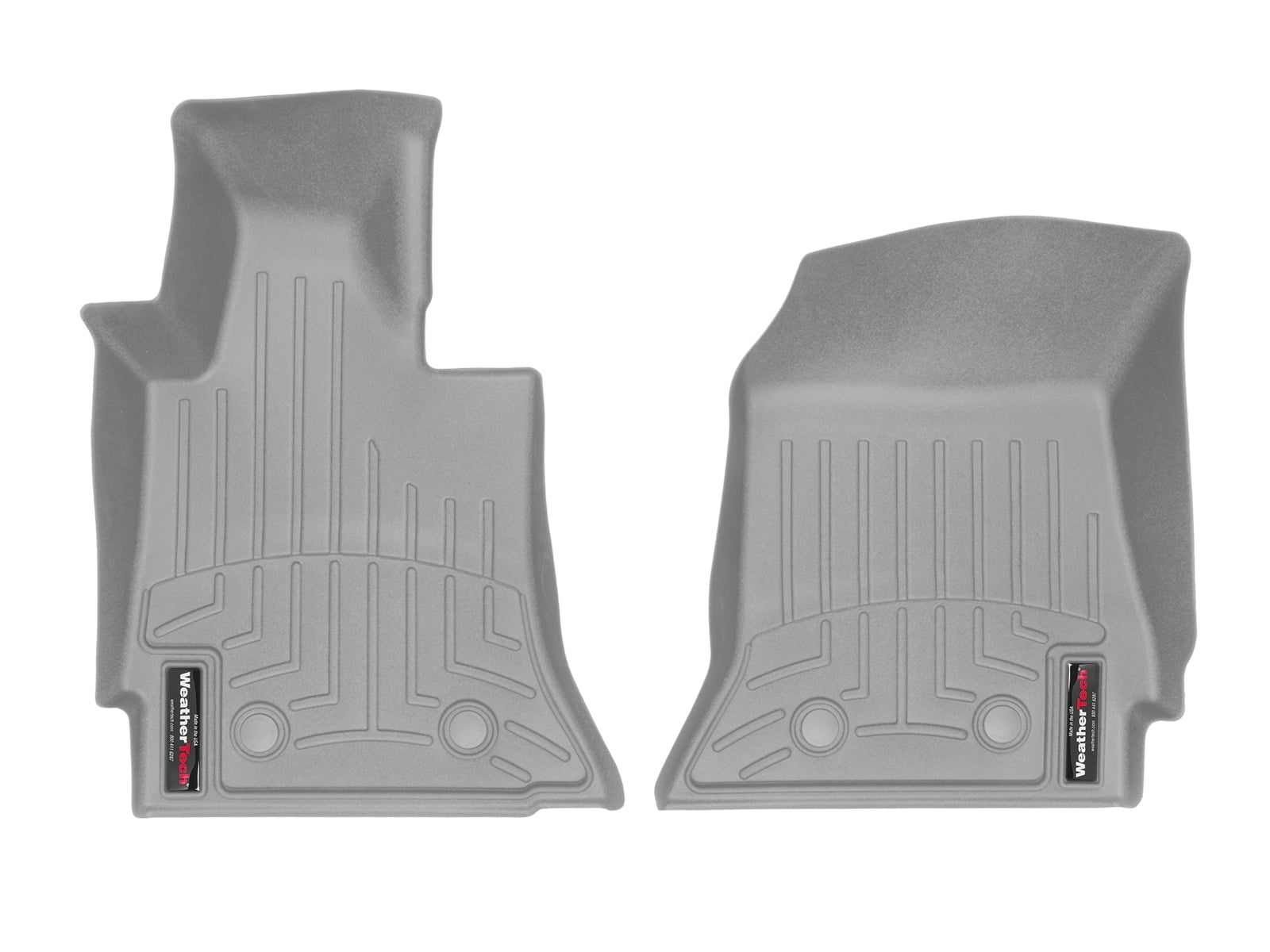 WeatherTech Custom Fit FloorLiners compatible with 2014-2019 Chevrolet Corvette - 1st Row (Driver & Passenger), Grey