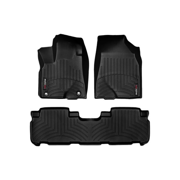 WeatherTech Custom Fit FloorLiners compatible with 2014-2019 Toyota Highlander - 1st & 2nd Row, Black