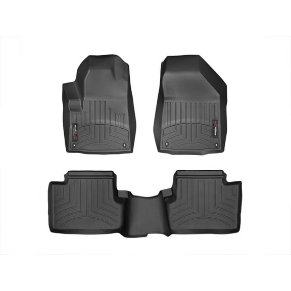 WeatherTech Custom Fit FloorLiners compatible with 2015-2015 Jeep Cherokee - 1st & 2nd Row, Black