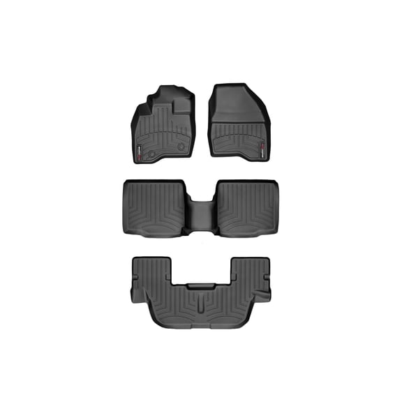 WeatherTech Custom Fit FloorLiners compatible with 2015-2016 Ford Explorer - Complete Set (1st, 2nd, & 3rd Row), Black