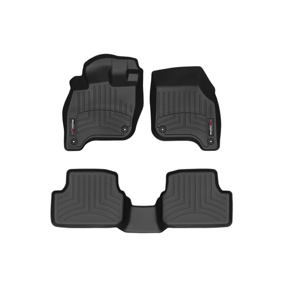 WeatherTech Custom Fit FloorLiners compatible with 2015-2019 VW e-Golf - 1st & 2nd Row, Black