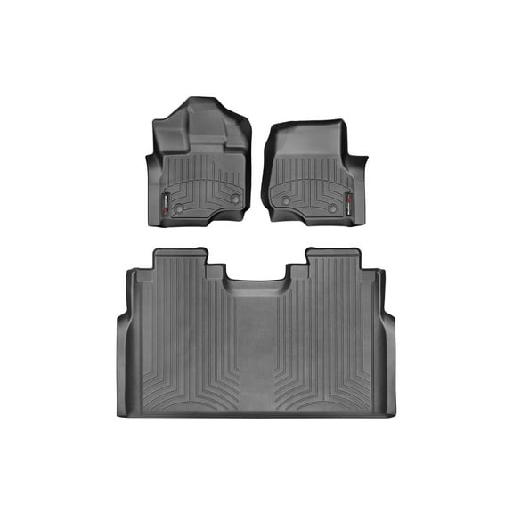 WeatherTech Custom Fit FloorLiners compatible with 2021-2025 Ford F-150 - 1st & 2nd Row, Black