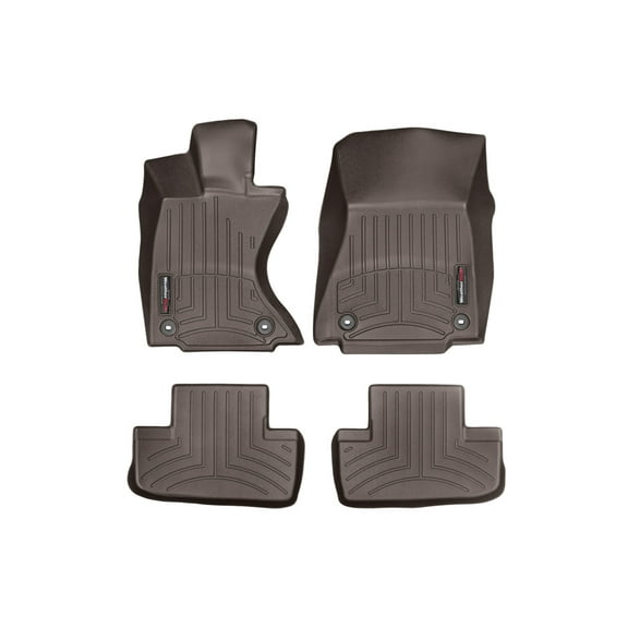 WeatherTech Custom Fit FloorLiners compatible with 2015-2025 Lexus RC - 1st & 2nd Row (2-pc. Rear Liner), Cocoa