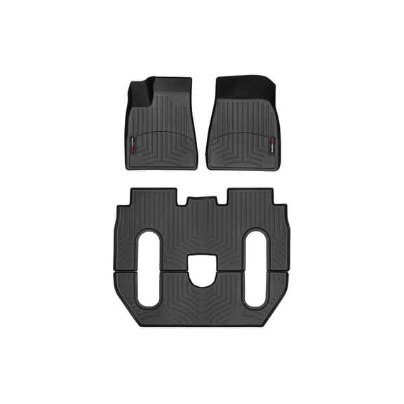 WeatherTech Custom Fit FloorLiners compatible with 2019-2020 Tesla Model X - Complete Set (1st Row, 1-Piece 2nd/3rd Row), Black