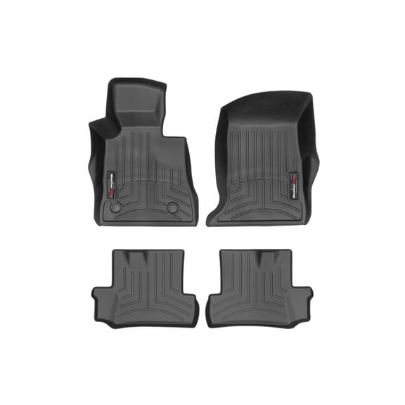 WeatherTech Custom Fit FloorLiners compatible with 2016-2024 Chevrolet Camaro - 1st & 2nd Row (2-pc. Rear Liner), Black