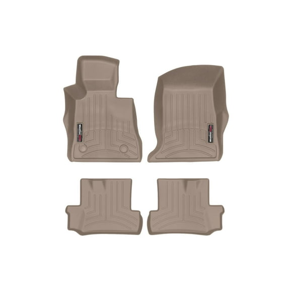 WeatherTech Custom Fit FloorLiners compatible with 2016-2024 Chevrolet Camaro - 1st & 2nd Row (2-pc. Rear Liner), Tan