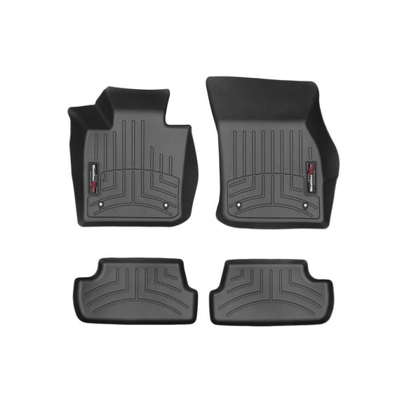 WeatherTech Custom Fit FloorLiners compatible with 2016-2024 MINI Convertible - 1st & 2nd Row (2-pc. Rear Liner), Black
