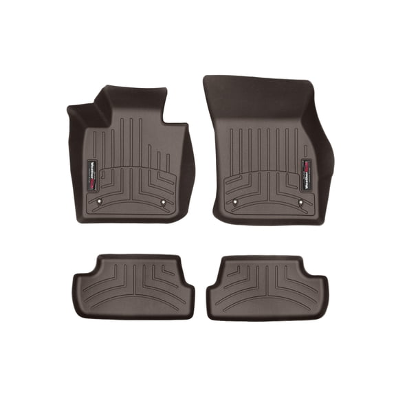 WeatherTech Custom Fit FloorLiners compatible with 2016-2024 MINI Convertible - 1st & 2nd Row (2-pc. Rear Liner), Cocoa