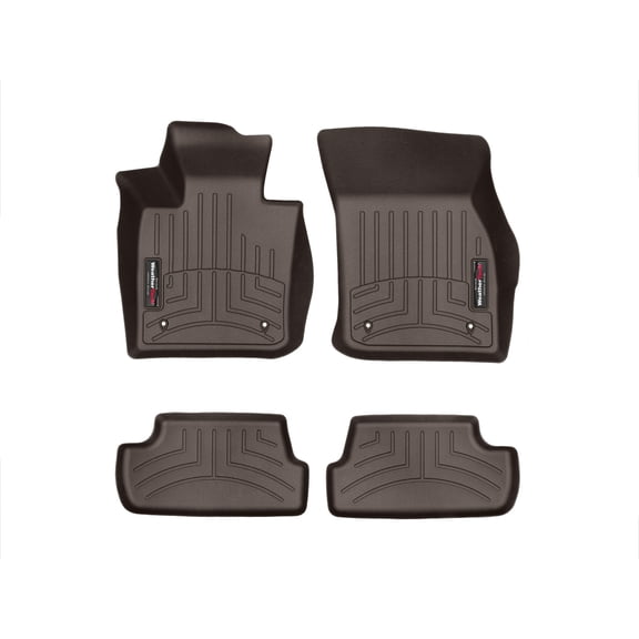 WeatherTech Custom Fit FloorLiners compatible with 2016-2024 MINI Convertible - 1st & 2nd Row (2-pc. Rear Liner), Cocoa