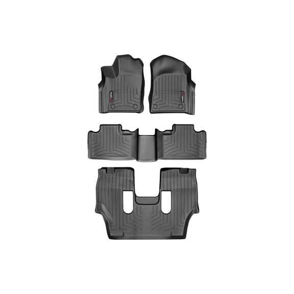 WeatherTech Custom Fit FloorLiners compatible with 2016-2025 Dodge Durango - Complete Set (1st, 2nd, & 3rd Row), Black