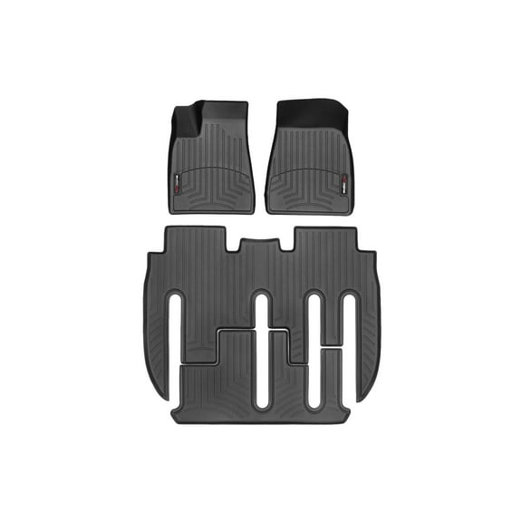 WeatherTech Custom Fit FloorLiners compatible with 2019-2020 Tesla Model X - Complete Set (1st Row, Two Piece - 2nd & 3rd Row), Black