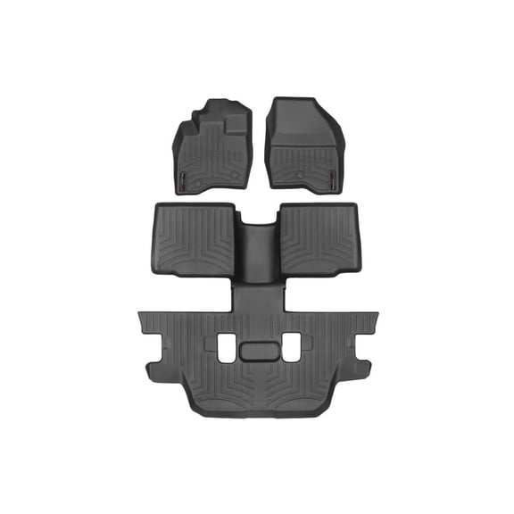 WeatherTech Custom Fit FloorLiners compatible with 2017-2019 Ford Explorer - Complete Set (1st Row, 1-Piece 2nd/3rd Row), Black